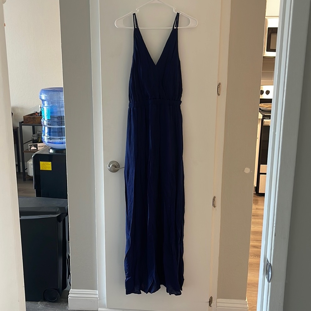 Lulus Lost In Paradise Navy Blue Maxi Dress